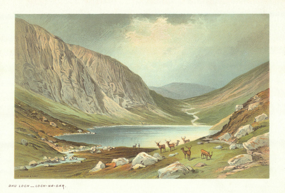 Dhu Loch, Loch-Na-Gar. Scotland antique chromolithograph 1891 old print